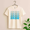 Snow Snow Snow Shirt, Winter Snow Typography Tee, Blue Snowflake Graphic Shirt, Cozy Winter Holiday T-shirt S-5XL
