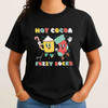 Hot Cocoa and Fuzzy Socks Shirt, Cute Winter Cartoon Tee, Cozy Christmas Hot Chocolate Shirt, Holiday Gift T-shirt S-5XL