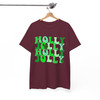 Holly Jolly Shirt, Retro Christmas Typography Tee, Green Holiday Graphic Shirt, Cute Festive Xmas Gift T-shirt S-5XL