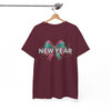 New Year Bow Shirt, Glitter New Year Tee, Sparkle Bow Graphic Shirt, Cute Holiday Party Shirt, Happy New Year Gift T-shirt S-5XL