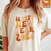 Happy New Year 2026 Shirt, Retro New Year Typography Tee, Colorful Celebration Shirt, Festive Holiday Graphic Tee, New Year Gift T-shirt S-5XL