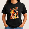Happy New Year 2026 Shirt, Retro New Year Typography Tee, Colorful Celebration Shirt, Festive Holiday Graphic Tee, New Year Gift T-shirt S-5XL