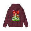 Polka Dot Bow Christmas Tree Shirt, Cute Holiday Graphic Tee, Festive Unisex Christmas Hoodie S-5XL