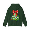 Polka Dot Bow Christmas Tree Shirt, Cute Holiday Graphic Tee, Festive Unisex Christmas Hoodie S-5XL