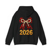 2026 Plaid Bow Shirt, Red Buffalo Check Bow Tee, Pearl Bow New Year 2026 Hoodie S-5XL