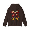 2026 Plaid Bow Shirt, Red Buffalo Check Bow Tee, Pearl Bow New Year 2026 Hoodie S-5XL