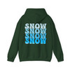 Snow Snow Snow Shirt, Winter Snow Typography Tee, Blue Snowflake Graphic Shirt, Cozy Winter Holiday Hoodie S-5XL