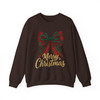 Plaid Bow Merry Christmas Shirt, Red Green Bow Holiday Tee, Festive Glitter Christmas Sweatshirt S-5XL