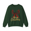 Plaid Bow Merry Christmas Shirt, Red Green Bow Holiday Tee, Festive Glitter Christmas Sweatshirt S-5XL