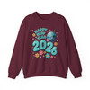 Happy New Year 2026 Shirt, Retro Disco Ball New Year Tee, Cute Floral Celebration Sweatshirt S-5XL