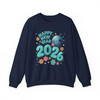 Happy New Year 2026 Shirt, Retro Disco Ball New Year Tee, Cute Floral Celebration Sweatshirt S-5XL