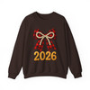 2026 Plaid Bow Shirt, Red Buffalo Check Bow Tee, Pearl Bow New Year 2026 Sweatshirt S-5XL