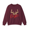 Merry Christmas Shirt, Reindeer Antlers Typography Holiday Sweatshirt S-5XL