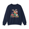Cute Reindeer Christmas Shirt, Hand Drawn Rudolph With Gifts Sweatshirt S-5XL