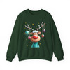 Cute Reindeer Christmas Shirt, Cartoon Rudolph With Ornaments Sweatshirt S-5XL