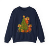 Cute Christmas Mouse Shirt, Mouse Decorating Tree Whimsical Holiday Sweatshirt S-5XL