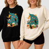 Cute Christmas Cat T-Shirt, Cats Decorating Christmas Tree Tee, Holiday Animal Shirt Sweatshirt S-5XL