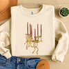 Elegant Christmas Candle Shirt, Vintage Holiday Candles Art Tee, Minimal Festive Design Sweatshirt S-5XL