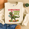 Christmas Tree Rex Dinosaur Shirt, Funny T Rex Christmas Tee, Holiday Dino Gift Sweatshirt S-5XL