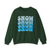 Snow Snow Snow Shirt, Winter Snow Typography Tee, Blue Snowflake Graphic Shirt, Cozy Winter Holiday Sweatshirt S-5XL
