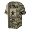Custom name Veteran of United States ARMY Camo pattern Baseball Jersey S-5XL