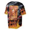 Custom name Veteran US ARMY America Flag Fire Pattern Baseball Jersey S-5XL