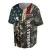 Custom Name U.S Veteran Camo Dark Colors Baseball Jersey S-5XL, Gift For Veteran