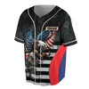 Custom Name Veteran Soldier Eagle American Flag Black Baseball Jersey S-5XL
