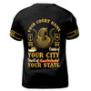 Personalized Court Name City State Anubis Egyptian Style Black Gold 3D T-Shirt S-5XL