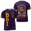 Personalized Court Name City State Anubis Egyptian Style Black Gold 3D T-Shirt S-5XL