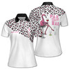Custom Funny Flamingo Golf Polo, Personalized Par Then Bar Women's Polo Shirt S-5XL