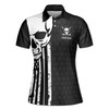 Custom Name Golf Skull American Flag Grunge Polo Women's Polo Shirt S-5XL