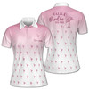 Custom Name Ombre Pink Flamingo Golf Talk Birdie To Me Women's Polo Shirt S-5XL