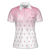 Custom Name Ombre Pink Flamingo Golf Talk Birdie To Me Women's Polo Shirt S-5XL