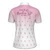 Custom Name Ombre Pink Flamingo Golf Talk Birdie To Me Women's Polo Shirt S-5XL