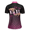Custom Name Let Me Nail You Funny Nail Tech Polo, Pink Leopard Ombre, Women's Polo Shirt S-5XL
