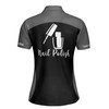 Custom Nail Polish Polo Shirt for Women, Gray Argyle Print Manicurist Uniform, Nail Tech Team Name Women's Polo Shirt S-5XL