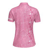 Breast Cancer Awareness Polo Shirt for Women, Personalized Pink Ribbon Survivor Gift, Pink Textured Print Women's Polo Shirt S-5XL