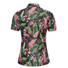 Custom Tropical Floral Polo Shirt for Women, Vibrant Pink Leaf & Flower Print, All Over Print Aloha Shirt Women's Polo S-5XL