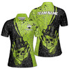 Customized Green Skull Gentlemen Bowling Pattern Women's Polo Shirt S-5XL