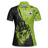 Customized Green Skull Gentlemen Bowling Pattern Women's Polo Shirt S-5XL