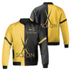 Customized Hair Salon Bomber Jacket with Black and Yellow Theme, Bomber Jacket S-5XL