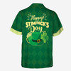 Happy St. Pattrick's Day Irish Leprechaun Ireland Flag Shamrock Button Down Shirt S-5XL