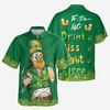 Funny To Do List Drink Kiss Fight Sleep St. Pattrick's Day Irish Lucky Shamrock Button Down Shirt S-5XL