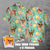 Custom Pet Photos Pineapple Funny Vacation Button Down Shirt S-5XL