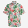 Tropical Pink Flamingo In The Jungle Palm Leaves Button Down Shirt S-5XL