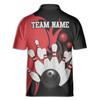 Personalized Bowling Team Custom Color Zipper Polo S-5XL