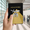 Custom Shriners Pyramid Black Yellow Leather Passport Wallet