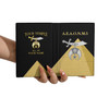 Custom Shriners Pyramid Black Yellow Leather Passport Wallet
