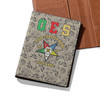 Custom OES Floral Vines Gray Beige Leather Passport Wallet